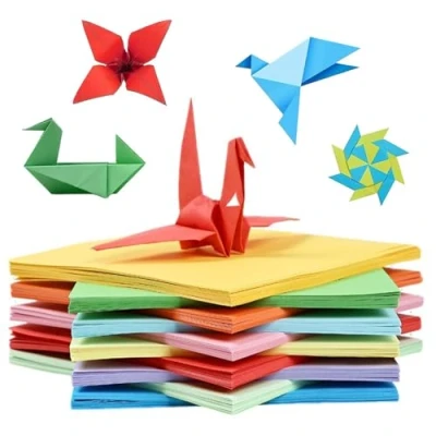 Immagine di 200 fogli di carta colorata, pieghevole in 10 colori, 17 x cm, colorata per fai da te, origami e progetti te