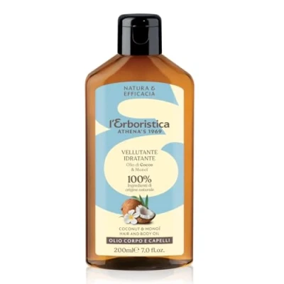 Immagine di L&#039;Erboristica Athena&#039;s Olio Corpo Idratante Capelli Elasticizzante di Cocco e Monoi per 200ml