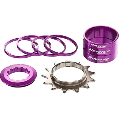 Immagine di Kit Single Speed con Pignone 13 Denti REVERSE COMPONENTS Colore Viola