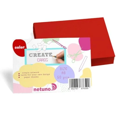 Immagine di Netuno 50x cartoncino Bristol rosso formato a6 105 x 148 mm 250 g colorato carta colorata per biglietti lavoretti fai da te inviti partecipazioni matrimonio compleanno Natale Pasqua