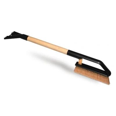 Immagine di ToM PaR Spazzola e Raschiaghiaccio 2 in 1 Scopa per Neve Raschietto Ghiaccio Robusta Maniglia Impugnatura ergonomica Legno Lunghezza: 70 cm
