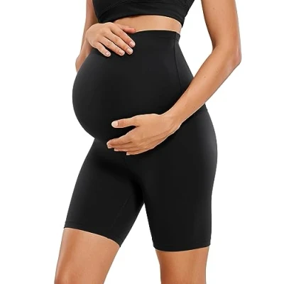 Immagine di CRZ Yoga Donna Butterluxe maternità Pantaloncini Allenamento Corsa Atletico sopra la Pancia 15cm Nero 42