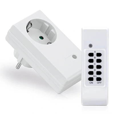 Immagine di Conecto, kit jack radiocontrollato, 1 presa radiocomandata e telecomando, 1100 Watt, bianco SA CC50686