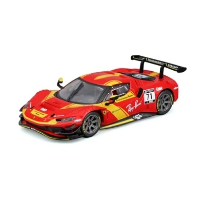Immagine di Bburago 1/43 Ferrari Racing 296 GT3 2023 Novità 2024: Aggiungi alla Tua Collezione Auto in metallo Firma scala 1/43, catturando la Potenza e l&#039;eleganza della