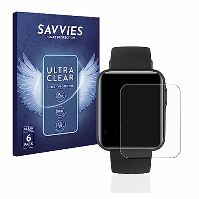 Immagine di savvies (6 Pezzi Pellicola Protettiva per Xiaomi Mi Watch Lite Protezione Schermo Trasparente