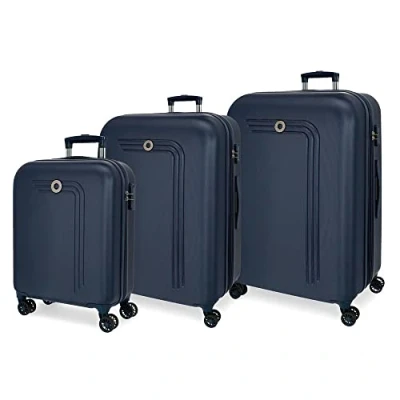 Immagine di MOVOM Riga Set valigie Azzurro 55/70/80 cms Rigida ABS Chiusura a combinazione numerica 217L 4 doppie ruote Bagaglio mano