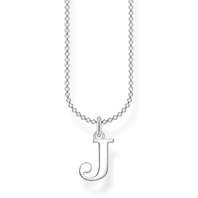 Immagine di Thomas Sabo Collana da Donna con Lettera J in Argento Sterling 925, Lunghezza 38 45 cm