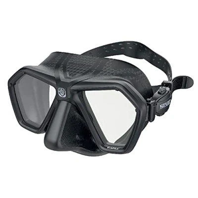 Immagine di SEAC Eagle, Maschera Compatta a Volume Ridotto per Apnea e Pesca Subacquea, Nero