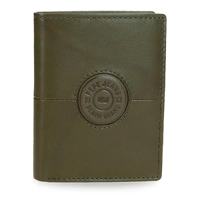 Immagine di Pepe Jeans Cracker portafoglio verticale con Verde 8,5x10,5x1 cm Pelle, Verde, Taglia unica,