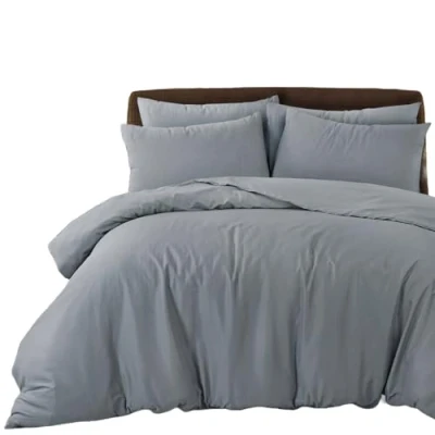 Immagine di Bronwen Mathews set copripiumino king size, in microfibra morbida e traspirante, con 2 federe, facile da pulire, senza pieghe, di biancheria letto colore grigio,