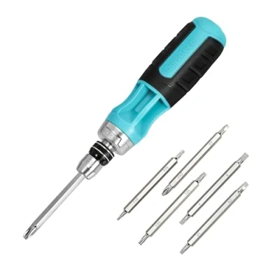 Immagine di DuraTech Cacciaviti 12 in 1, Set di con 6 Punte a Doppia Testa Caricamento Rapido, Cacciavite Cricchetto, Cricchetto Torx Multi Bit, Phillips