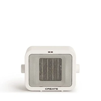 Immagine di CREATE/WARM BOX/Stufa in ceramica bianco sporco/Riscaldatore portatile, termostato regolabile, 2 modalità di potenza, riscaldatore ad aria calda PTC, protezione da surriscaldamento, 1500W