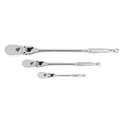 Immagine di GEARWRENCH Set di 3 cricchetti da 1/4&quot;, 3/8&quot; e 1/2&quot;, 84 denti con testa flessibile a goccia