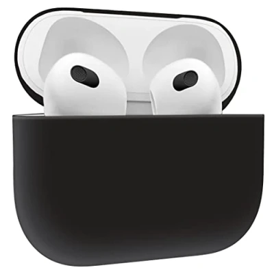 Immagine di MyGadget Cover Silicone Compatibile con Apple AirPods 3a Generazione Case Morbido per Cuffie Auricolari Custodia in Gomma Skin Nero