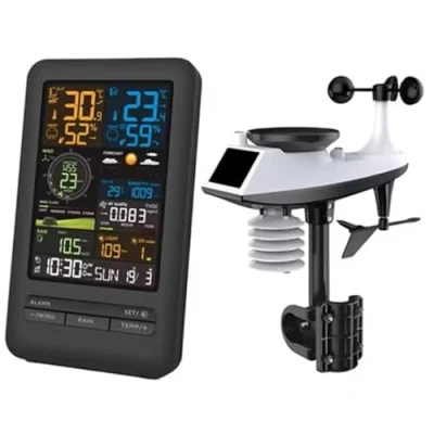 Immagine di Stazione meteorologica WIFI 2,4 GHz, con sensore esterno 7 in 1 433 MHz + dati solari/meteo tramite Smartlife TUYA cellulare APP/previsioni meteo, esterno, anometro e di