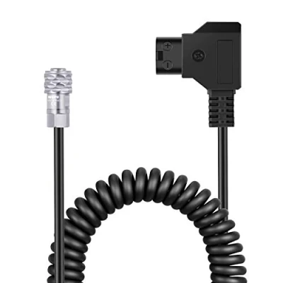 Immagine di NEEWER D Tap a BMPCC Cavo di alimentazione arrotolato 4K/6K compatibile con Blackmagic Pocket Cinema Camera Oro Mount V Batteria Weipu 2 pin femmina P Tap, 40,64 127cm lunghezza