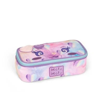 Immagine di Mofu Astuccio Scuola Ufficiale Mofu, Ovale per Bambine, Ideale Riporre la Cancelleria, con Divisorio Interno e Passanti Elastici, Pratica Chiusura a Zip, 22x7,5Hx11 cm, Lilla