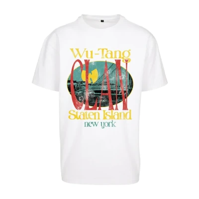 Immagine di Mister Tee WU TANG Staten Island Oversize Tshirt con stampa, Uomo, Taglia: Medium, White