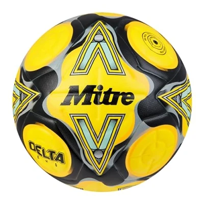Immagine di Mitre Delta Pallone da calcio, resistente, ottima precisione e consistenza, giallo fluo/nero/grigio circular, 5