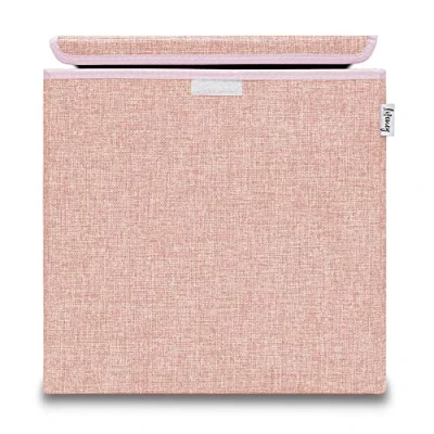 Immagine di LIFENEY scatola portaoggetti con coperchio in rosa, pieghevole, adatta per scaffali cubi, la cameretta dei bambini, cestino bambini