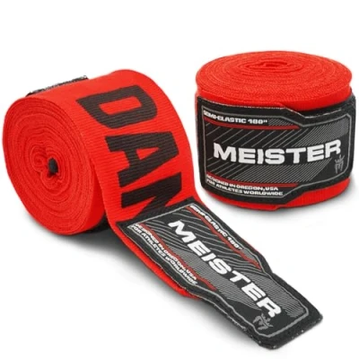 Immagine di Meister 180 (457 cm) Bande Semi Elastiche per Mani in MMA e Boxe (Paio) (Pericolo rosso)