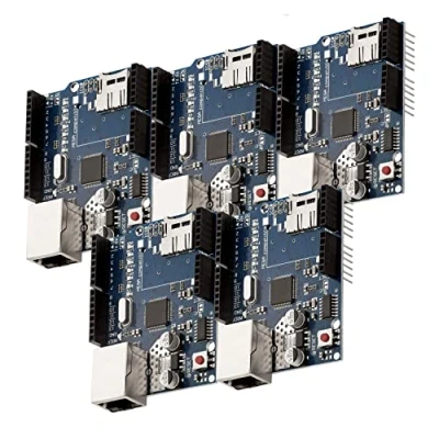 Immagine di AZDelivery 5 x Ethernet Shield W5100 con Slot per Schede MicroSD compatibile Arduino incluso E Book!