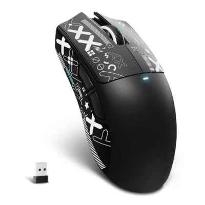 Immagine di MAMBASNAKE X ATTACK SHARK X11SE Mouse da gioco wireless Fino a 22000 DPI,sensore PixArt PAW3311,BT/2.4G/cablato,59g leggero con nastro adesivo,clic 2000W,accelerazione 40G,per Win/Mac Nero