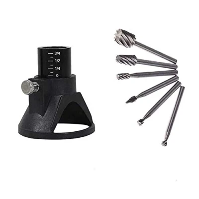 Immagine di 6 pz HSS Routing Router Bit Burr con Trapano Intaglio Rotativo Locator Set Suit Rotary Troppo
