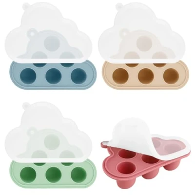 Immagine di Zosenyer Contenitori Ermatici per Alimenti, Set Pappa Svezzamento Neonato, Freezer in Silicón, 4 Pezzi, e Alimentazione Complementare
