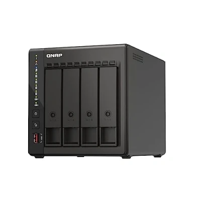 Immagine di Qnap TS 453E 8G, 4 bay NAS (Intel® Celeron® J6412 core/4 thread, Turbo fino a 2,6 GHz, Dual 2,5 GbE) 8 TB bundle con dischi WD RED Plus da 2