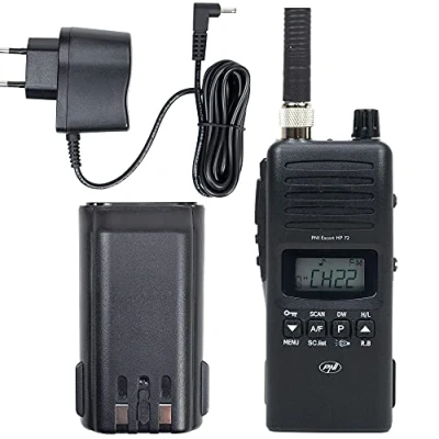 Immagine di Radio CB portatile PNI Escort 72, multi standard, 4W, AM FM, ASQ regolabile a 6 livelli, doppio orologio, scansione, blocco, Roger Beep
