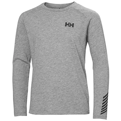 Immagine di Helly Hansen Jr Loen Tech LS Top Camicia, Grigio Melange, 10 Anni Unisex Bambini e Ragazzi