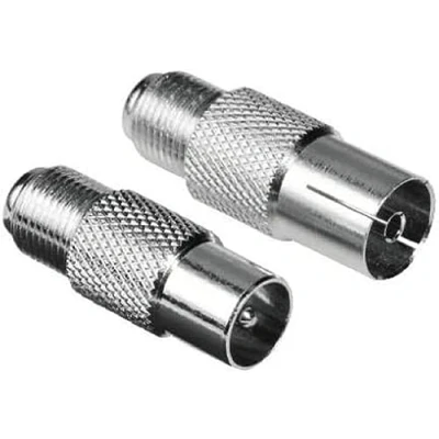 Immagine di HAMA Kit 2 Spine SAT, Maschio e Femmina, da Avvitare, Corpo in Metallo, Argento