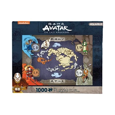 Immagine di AQUARIUS Avatar Map Puzzle (1000 pezzi Jigsaw Puzzle) Licenza ufficiale Avatar: The Last Airbender Merchandise &amp; Collectibles Glare Free Precisione Fit 50 x 60 cm