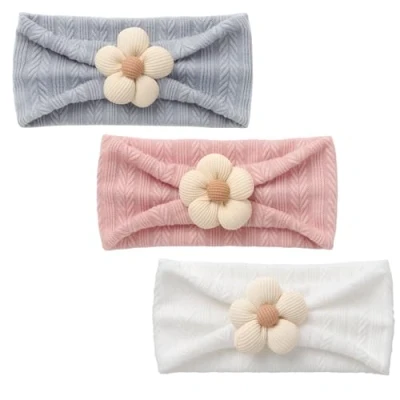 Immagine di DRESHOW 3 Pezzi Fasce Floreali per Ragazze Nylon Elasticizzato Accessori Capelli Fatti a Mano Neonati Bambini Bambine