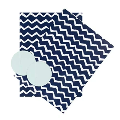 Immagine di Hallmark Carta regalo ed etichette per ogni occasione, motivo a zig zag, 2 fogli, colore: blu e bianco