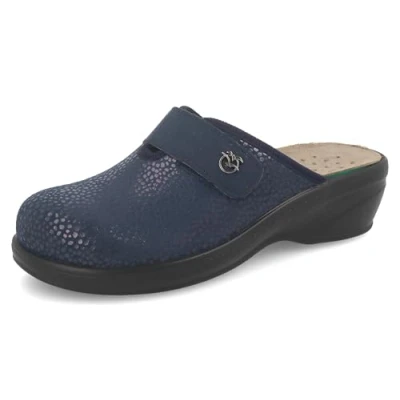 Immagine di Fly Flot Ciabatta Donna con Tomaia Stretch e Chiusura a Strappo Regolabile, Sottopiede Estraibile in Pelle, Sandali, Blu, 38 EU