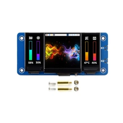 Immagine di Triplo LCD HAT per Raspberry Pi Zero/Zero W/Zero WH/2B/3B/3B+/4B, Integrato Schermo Principale 1.3 Pollici IPS LCD, Doppio Secondario 0.96 Comunicazione SPI