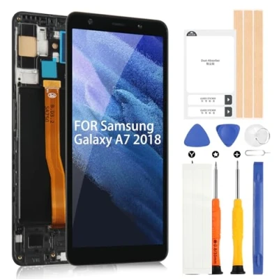 Immagine di OLED Schermo per Samsung Galaxy A7 2018 A750 LCD Display SM A750F A750G A750C A750X A750N Digitizer Touch Assembly con Strumenti(Nero Cornice)