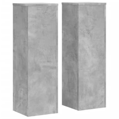 Immagine di vidaXL Supporti per Piante 2 pz Grigio 25x25x80 cm Legno Multistrato, Supporto Fiori, vasi Piante,