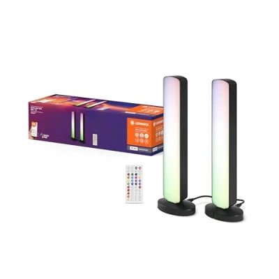 Immagine di LEDVANCE SMART+ WIFI Lampada da terra a LED, piccola, nera, 2x 2,5W, 480lm,luce bianca e colorata regolabile,dimmerabile,funzione fai te ritmo musicale,controllabile tramite app,2700 6500K