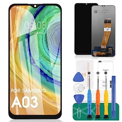 Immagine di per la sostituzione dello schermo di Samsung Galaxy A03 lo del display Lcd il touch screen SM A035G kit riparazione digitalizzatore (nero, 162 mm)