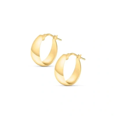 Immagine di Amberta Orecchini a Cerchio Spessi in Argento Sterling 925 da Donna: Grossi Oro 15 mm