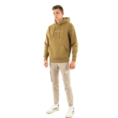 Immagine di PVH Europe B.V Minimal Logo Hoodie Felpa con Cappuccio, Gothic Olive, L Uomo