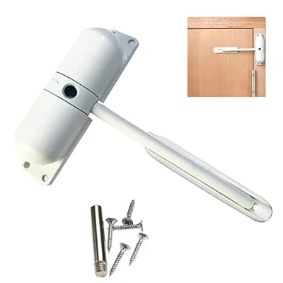 Immagine di Vogueing Tool chiudiporta automatico a molla, regolabile, resistente, idraulico per superficie, porta tagliafuoco, bianco