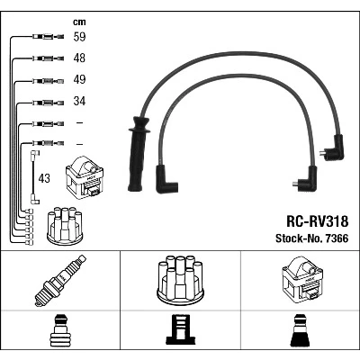 Immagine di NGK 7366 Kit Cavi Accensione 5