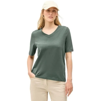 Immagine di Cecil 3227699 Maglietta Basic con Scollo a V, Dark Balmy Khaki, L Donna