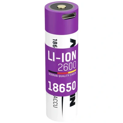 Immagine di Ansmann 18650 2,6 Micro USB Batteria ricaricabile speciale Li Ion 3.7 V 2600 mAh