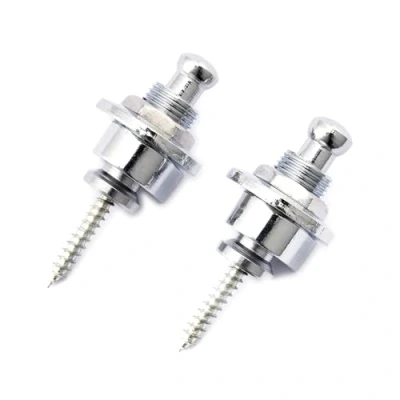 Immagine di Musiclily Metallo Chitarra Strap Locks Security Tracolla Lock Attacchi di Sicurezza per Elettrica Acustica Basso, Cromato(2 Pezzi)