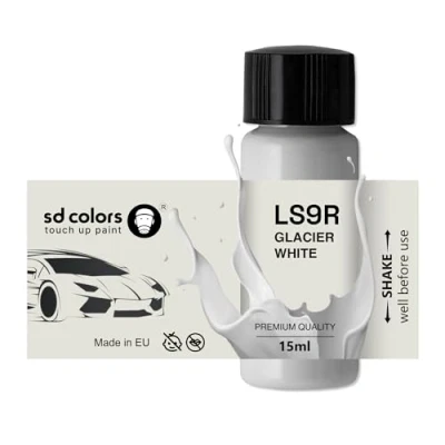 Immagine di SD COLORS GLACIER WHITE LS9R 2Y S9R Nuovo kit di riparazione penna per ritocchi 15 ML pennello graffio chip codice colore bianco lucido (solo vernice)